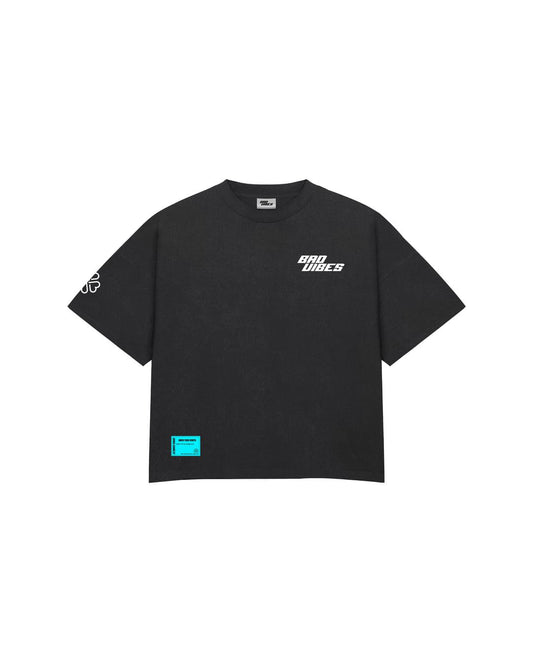 Summer basic T-shirt washed zwart (oversized)